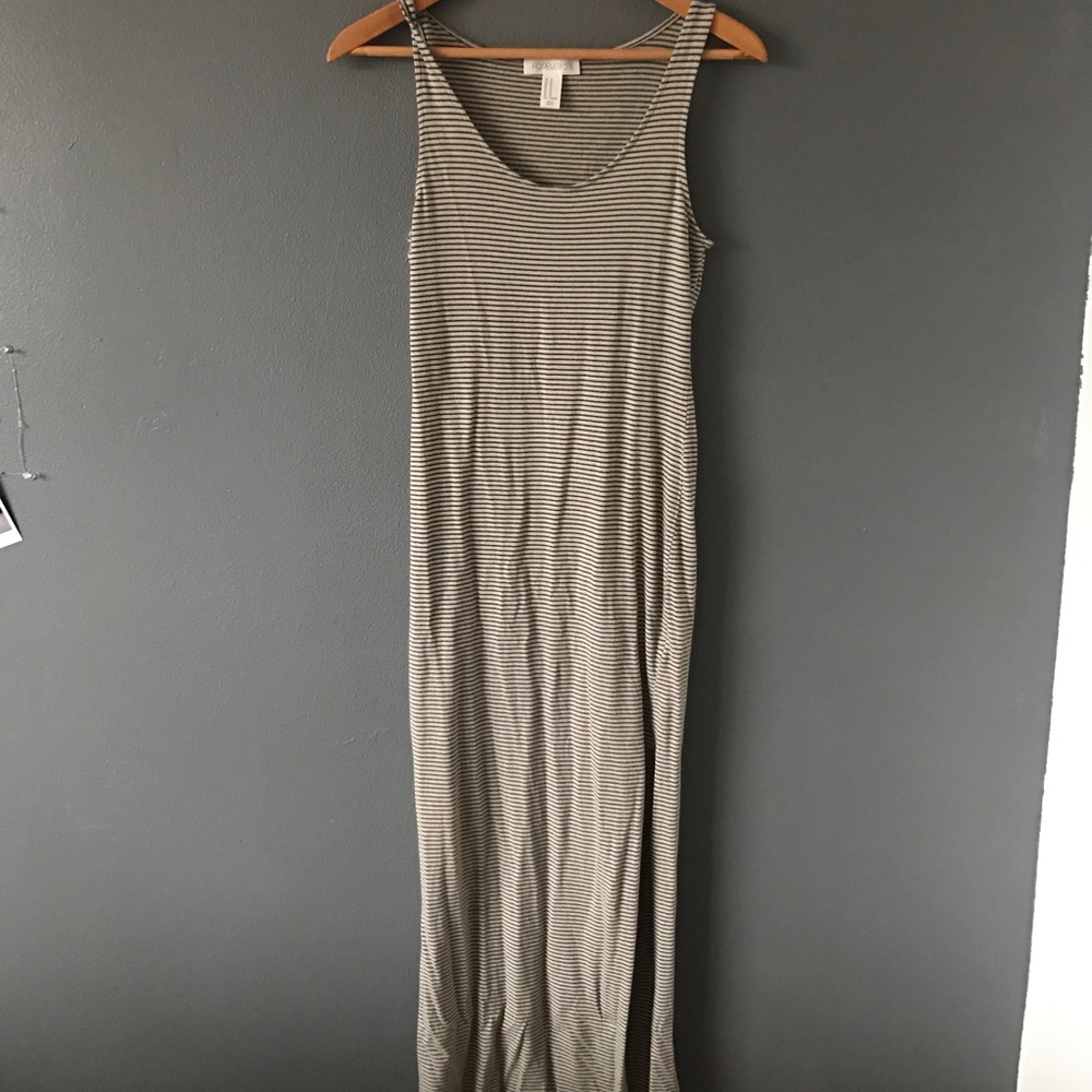 Black and White Striped Maxi Dress